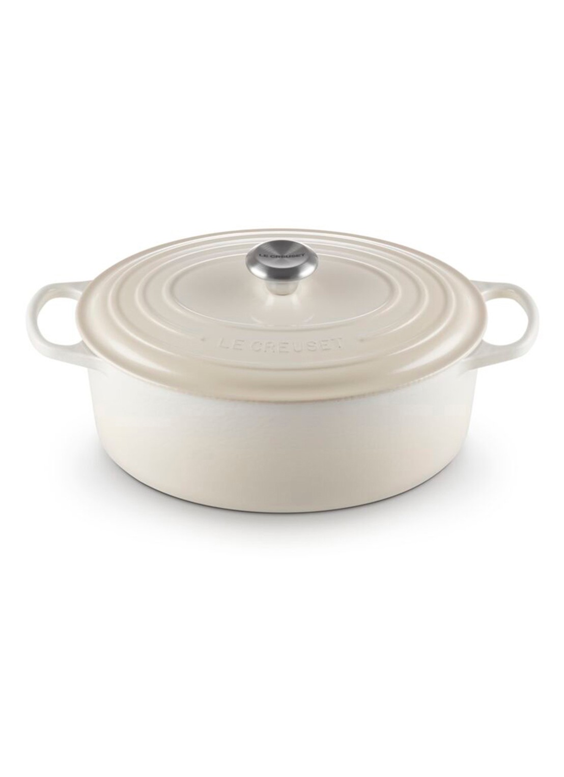 Le Creuset Signature ovale braadpan 31 cm - voorkant 3 gebroken wit