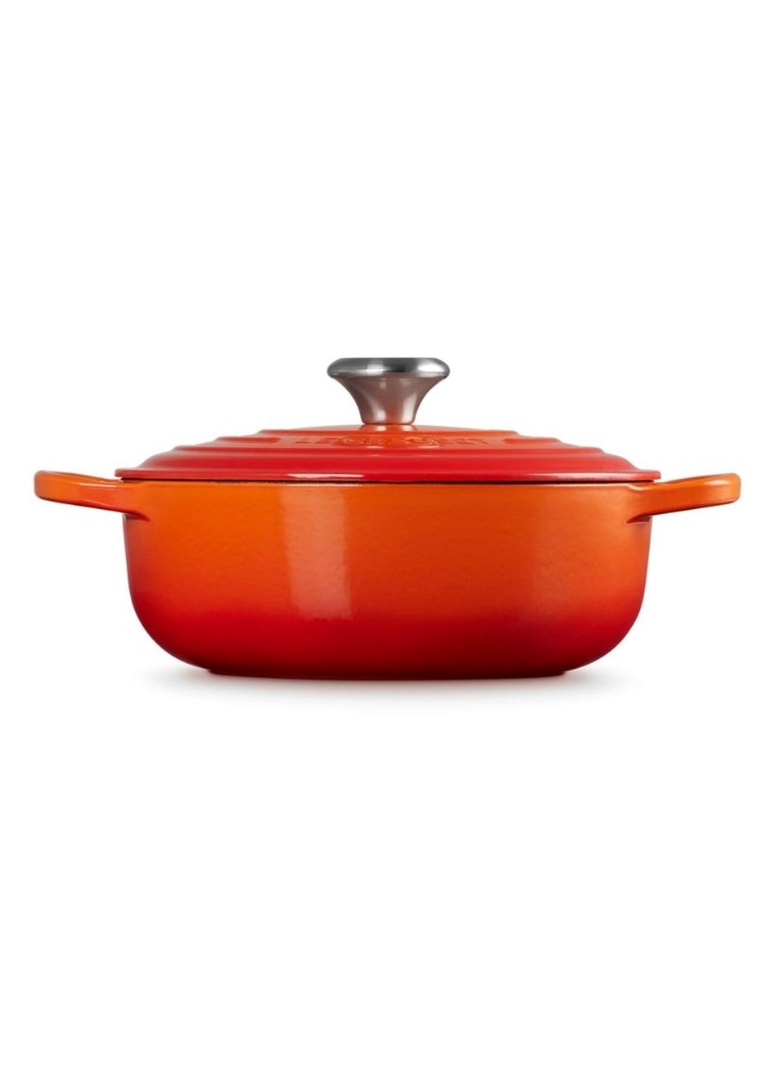 Le Creuset Signature sauteuse 24 cm - achterkant 5 oranjerood