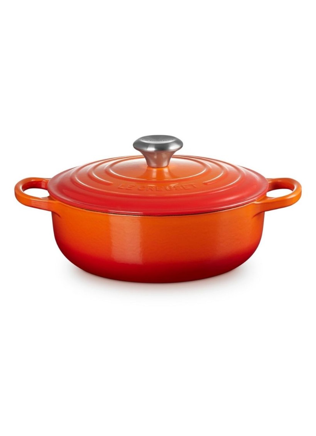 Le Creuset Signature sauteuse 24 cm - voorkant oranjerood