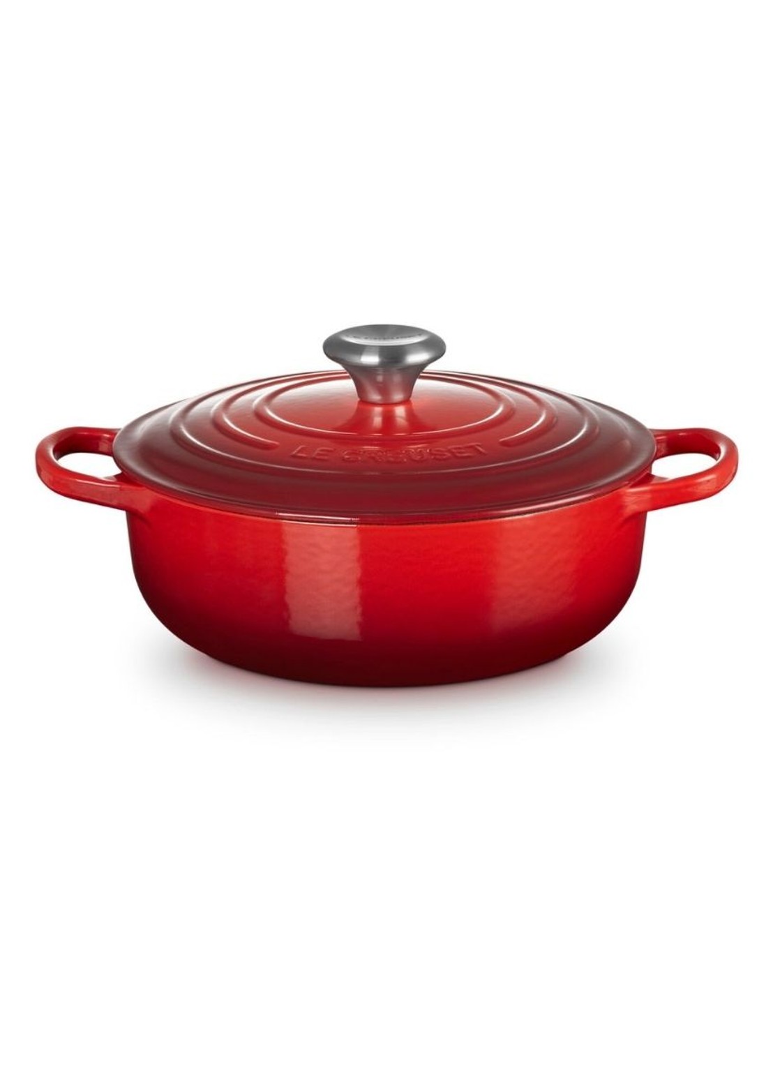 Le Creuset Signature sauteuse 24 cm - voorkant 2 steenrood