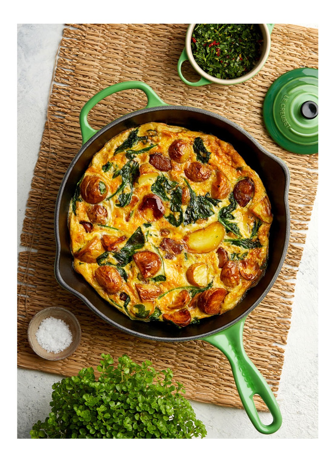 Le Creuset Signature Skillet koekenpan Ø26 cm - voorkant 2 bamboo / groen