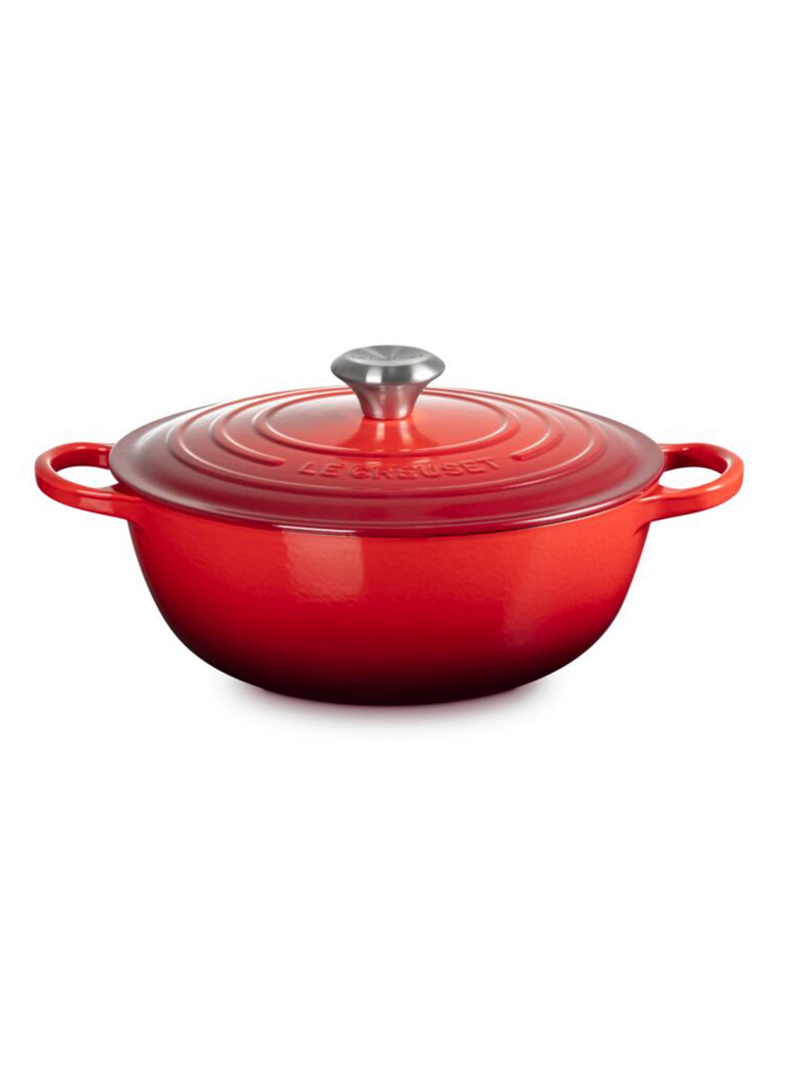 Le Creuset Signature soeppan 26 cm - voorkant donkerrood