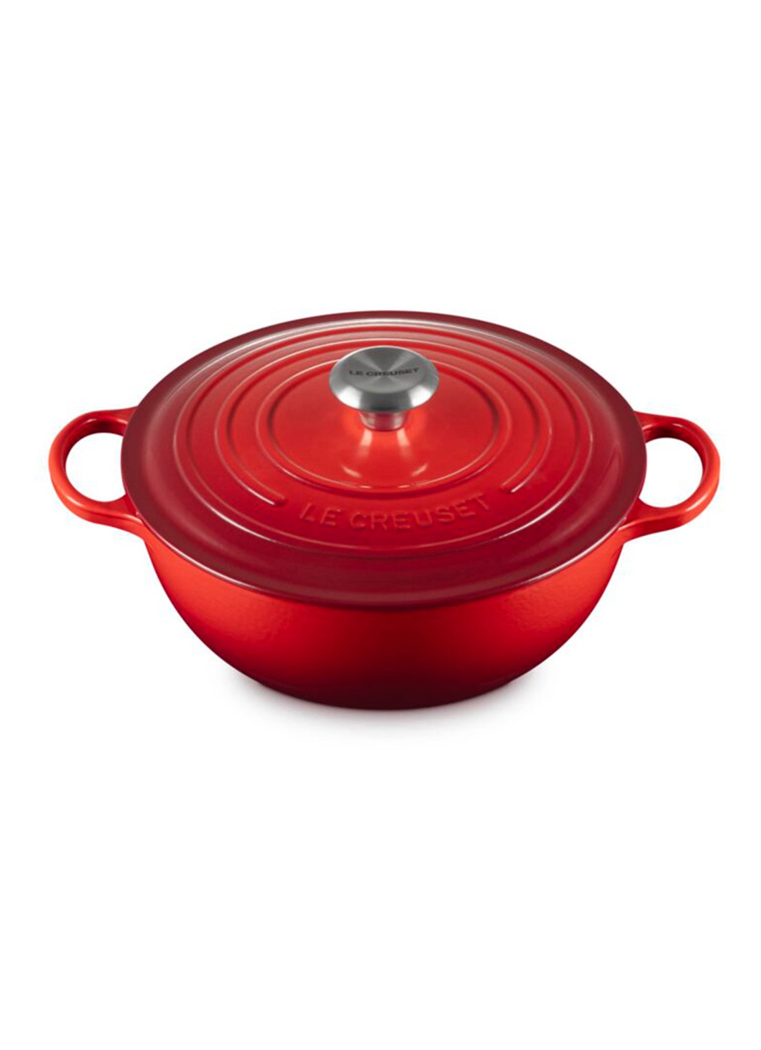Le Creuset Signature soeppan 26 cm - voorkant 2 donkerrood