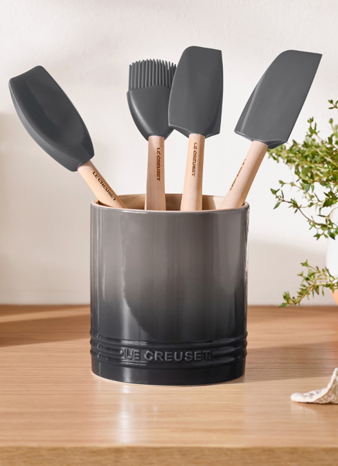 Le Creuset Signature spatelpot 1,1 liter - detail 2 grijs