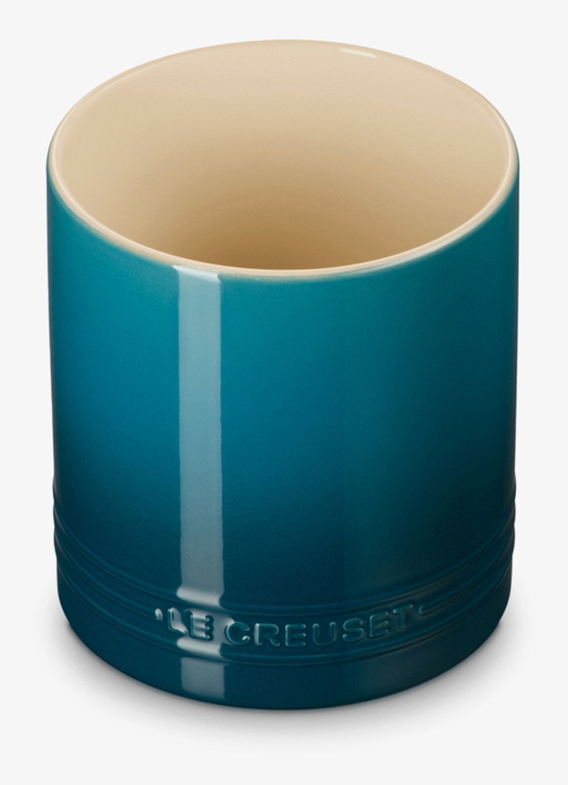 Le Creuset Signature spatelpot 1,1 liter - voorkant 2 petrol