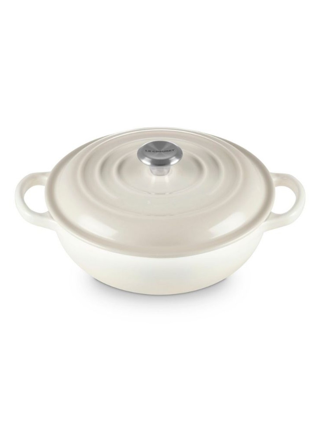 Le Creuset Signature stoofpan 22 cm - voorkant 3 gebroken wit