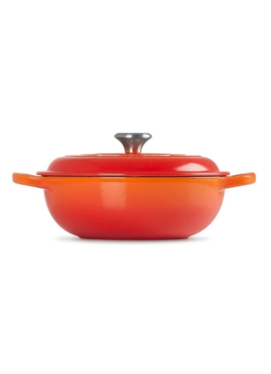 Le Creuset Signature stoofpan 22 cm - achterkant oranjerood