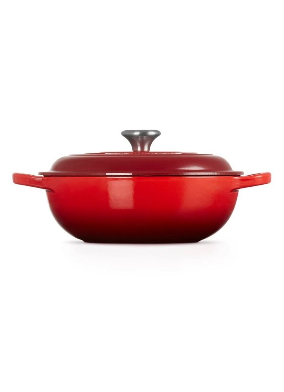 Le Creuset Signature stoofpan 22 cm - achterkant 3 steenrood