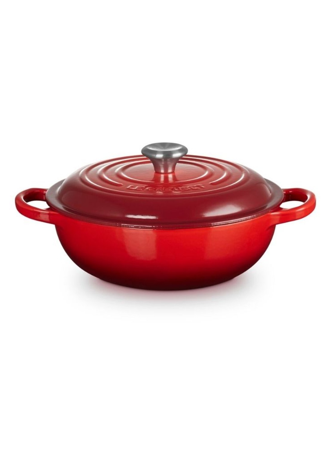 Le Creuset Signature stoofpan 22 cm - voorkant 4 steenrood