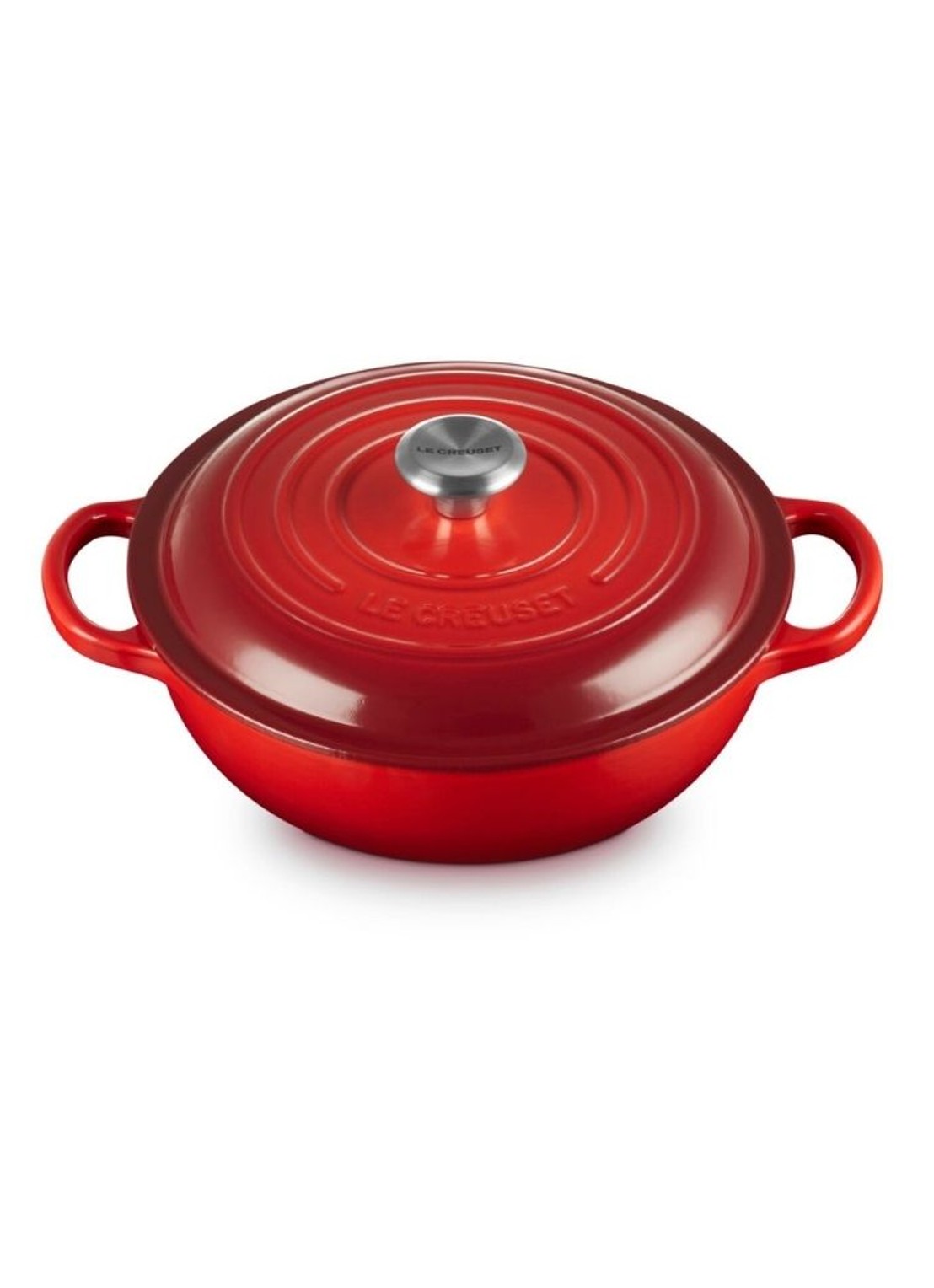 Le Creuset Signature stoofpan 22 cm - voorkant 5 steenrood