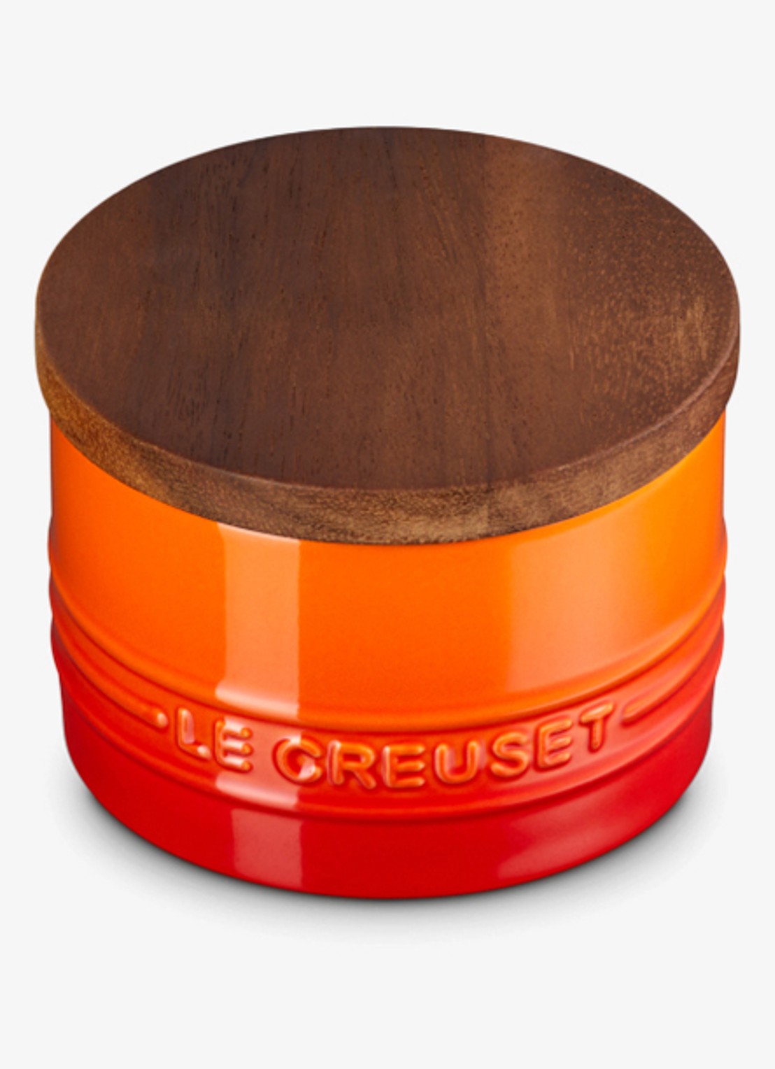 Le Creuset Signature voorraadpot 0,2 liter - voorkant 3 oranjerood