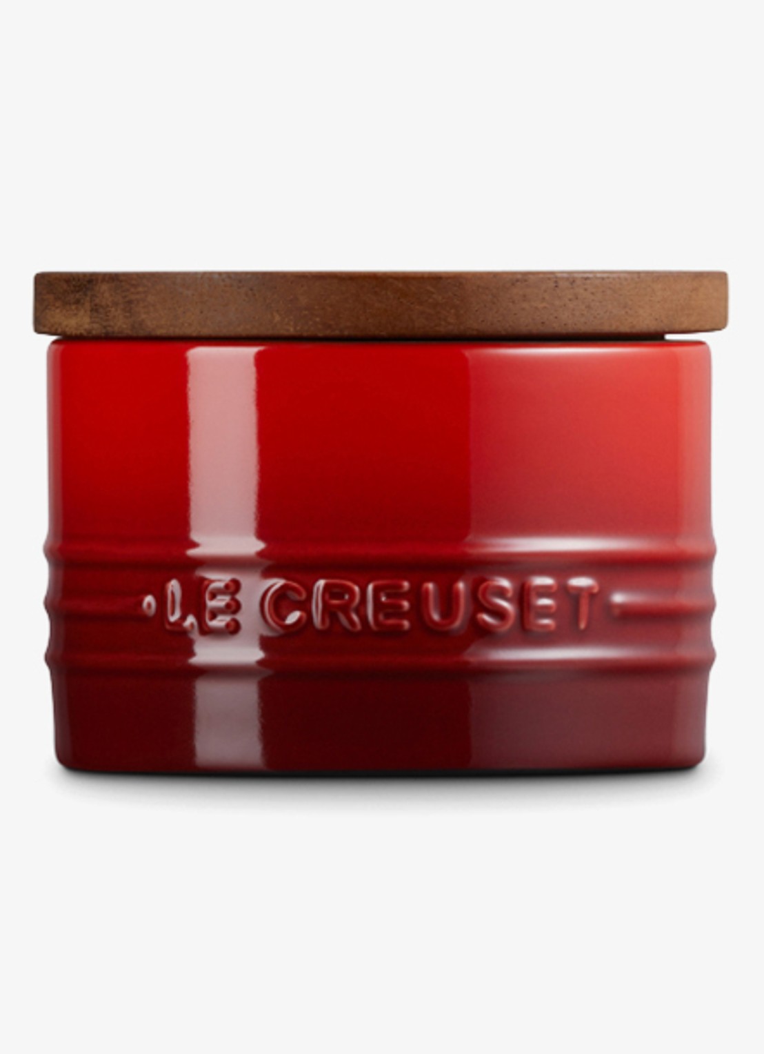 Le Creuset Signature voorraadpot 0,2 liter - achterkant donkerrood