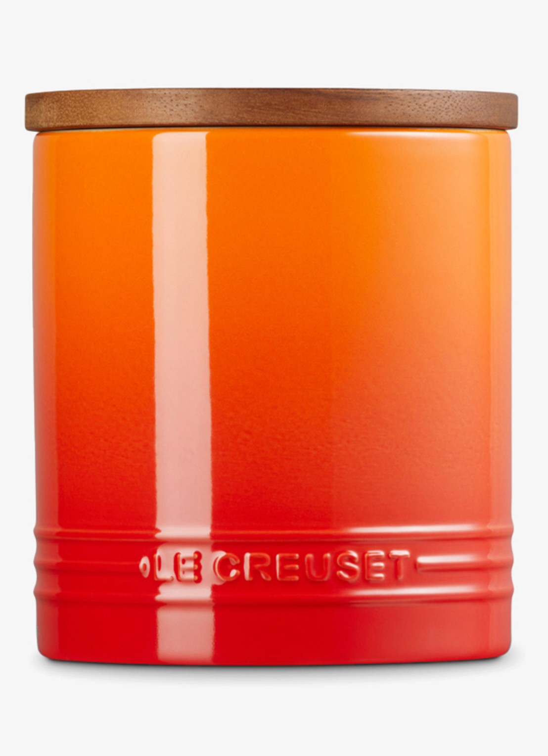 Le Creuset Signature voorraadpot 1,1 liter - achterkant 6 oranjerood