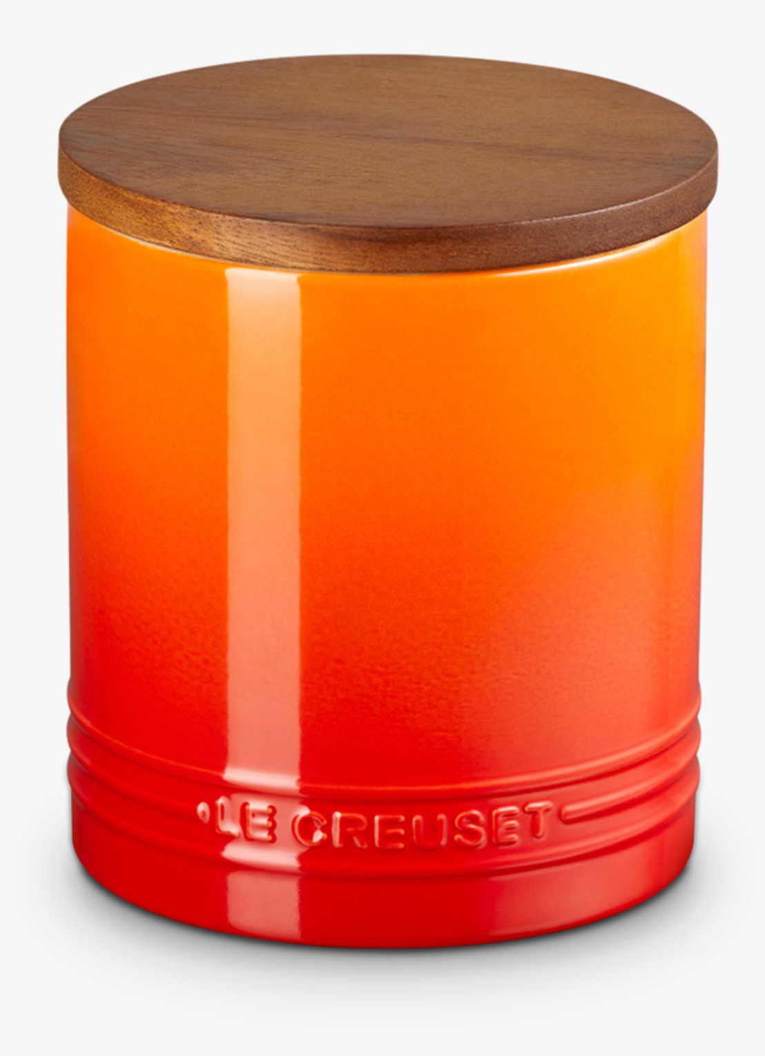 Le Creuset Signature voorraadpot 1,1 liter - voorkant 4 oranjerood