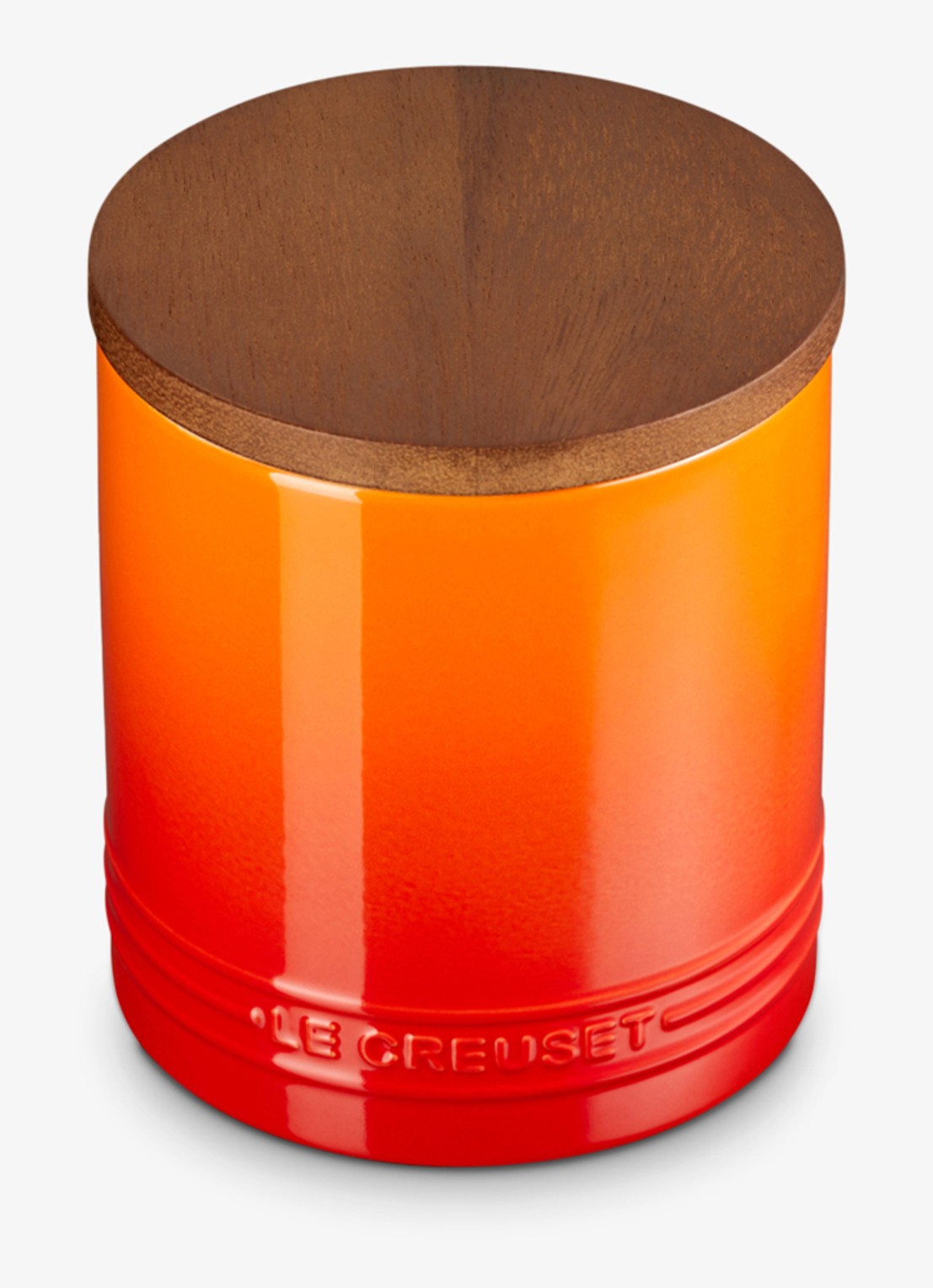 Le Creuset Signature voorraadpot 1,1 liter - voorkant 5 oranjerood