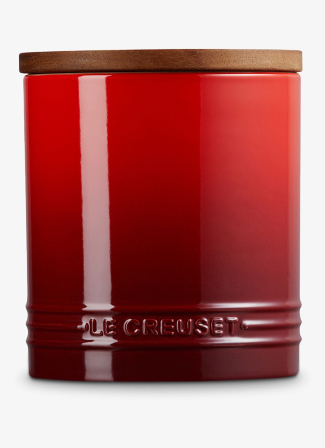 Le Creuset Signature voorraadpot 1,1 liter - achterkant 5 donkerrood