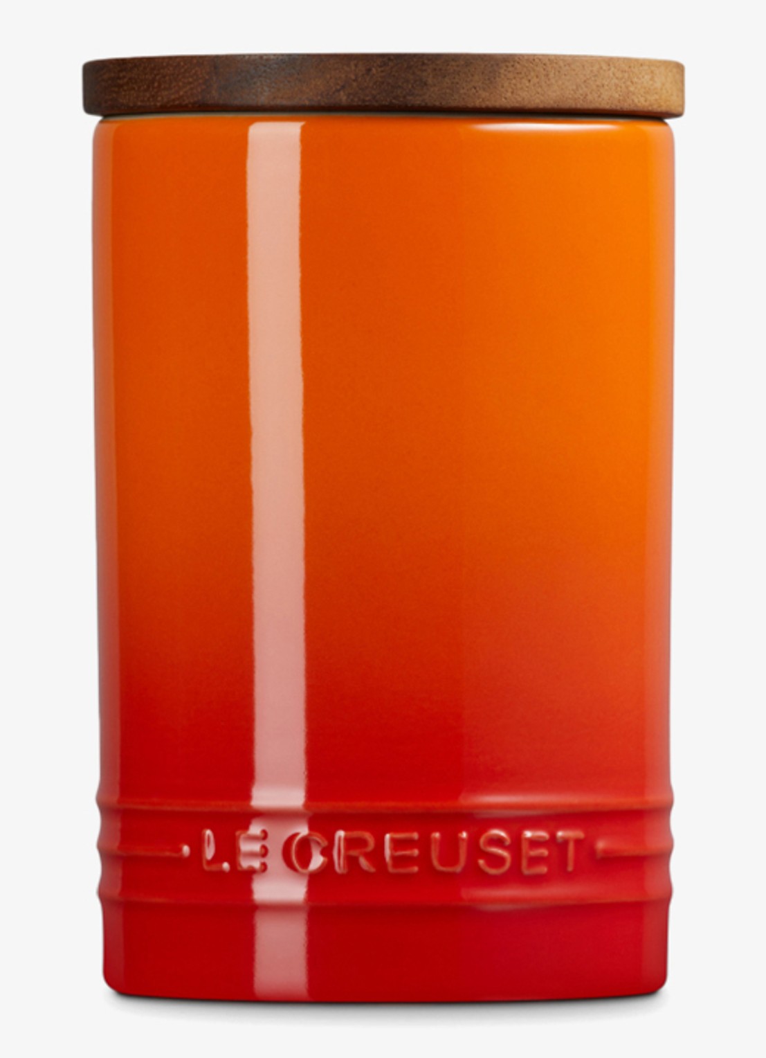 Le Creuset Signature voorraadpot 77 cl - achterkant 3 oranjerood