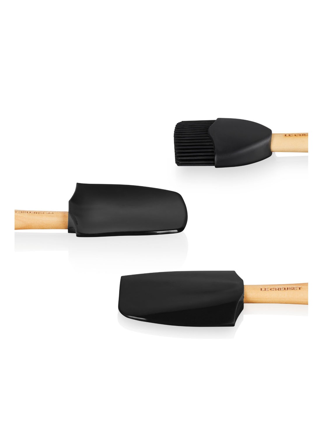 Le Creuset Spatels Premium set van 3  - achterkant 2 ebbenzwart / zwart