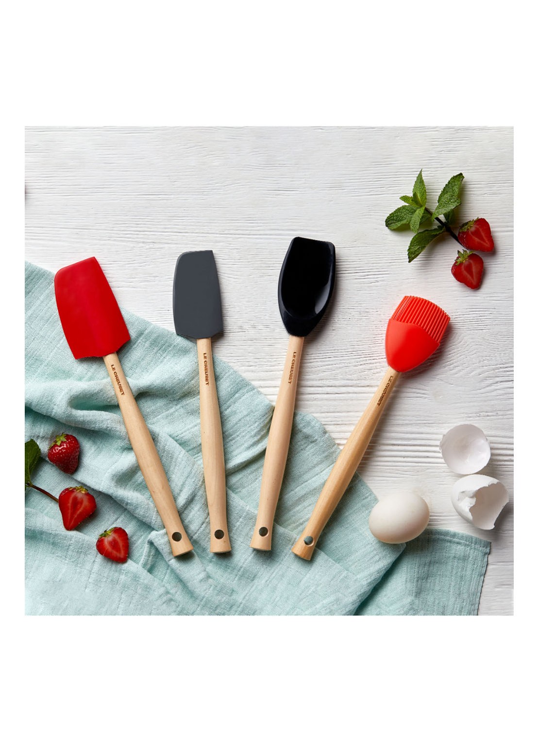 Le Creuset Spatels Premium set van 3  - detail ebbenzwart / zwart