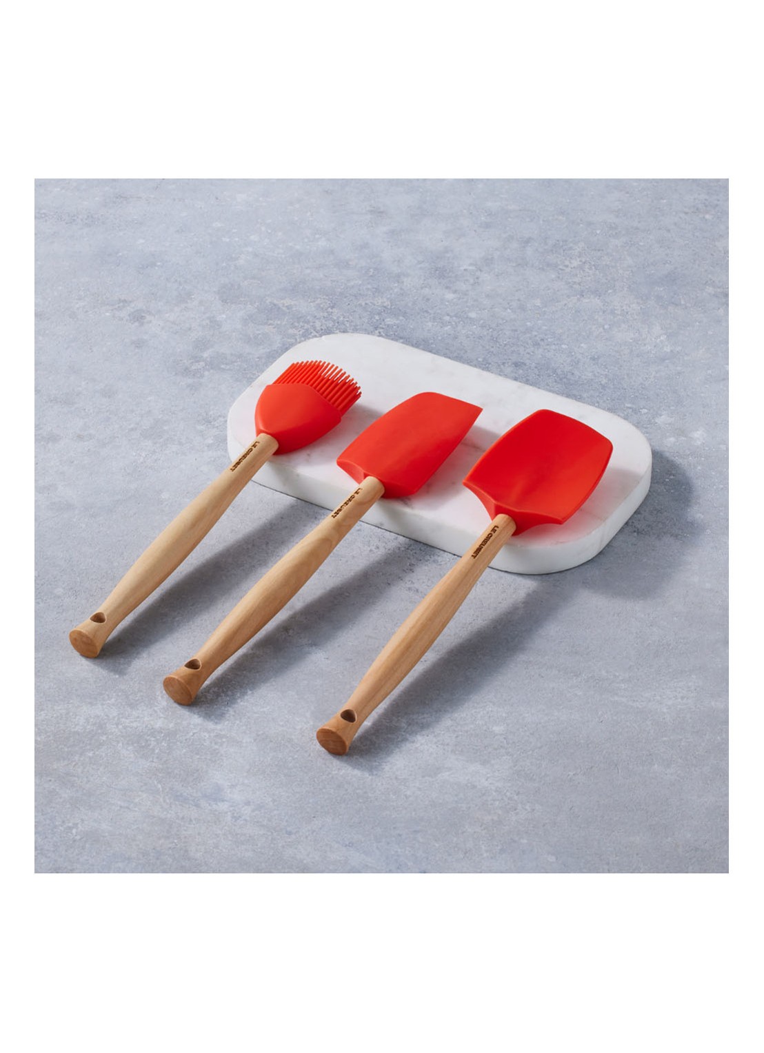 Le Creuset Spatels Premium set van 3  - detail 6 kersenrood / rood