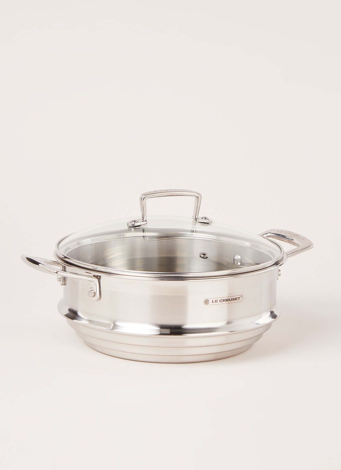 Le Creuset Stoompan 24 cm  - voorkant 3 zilver