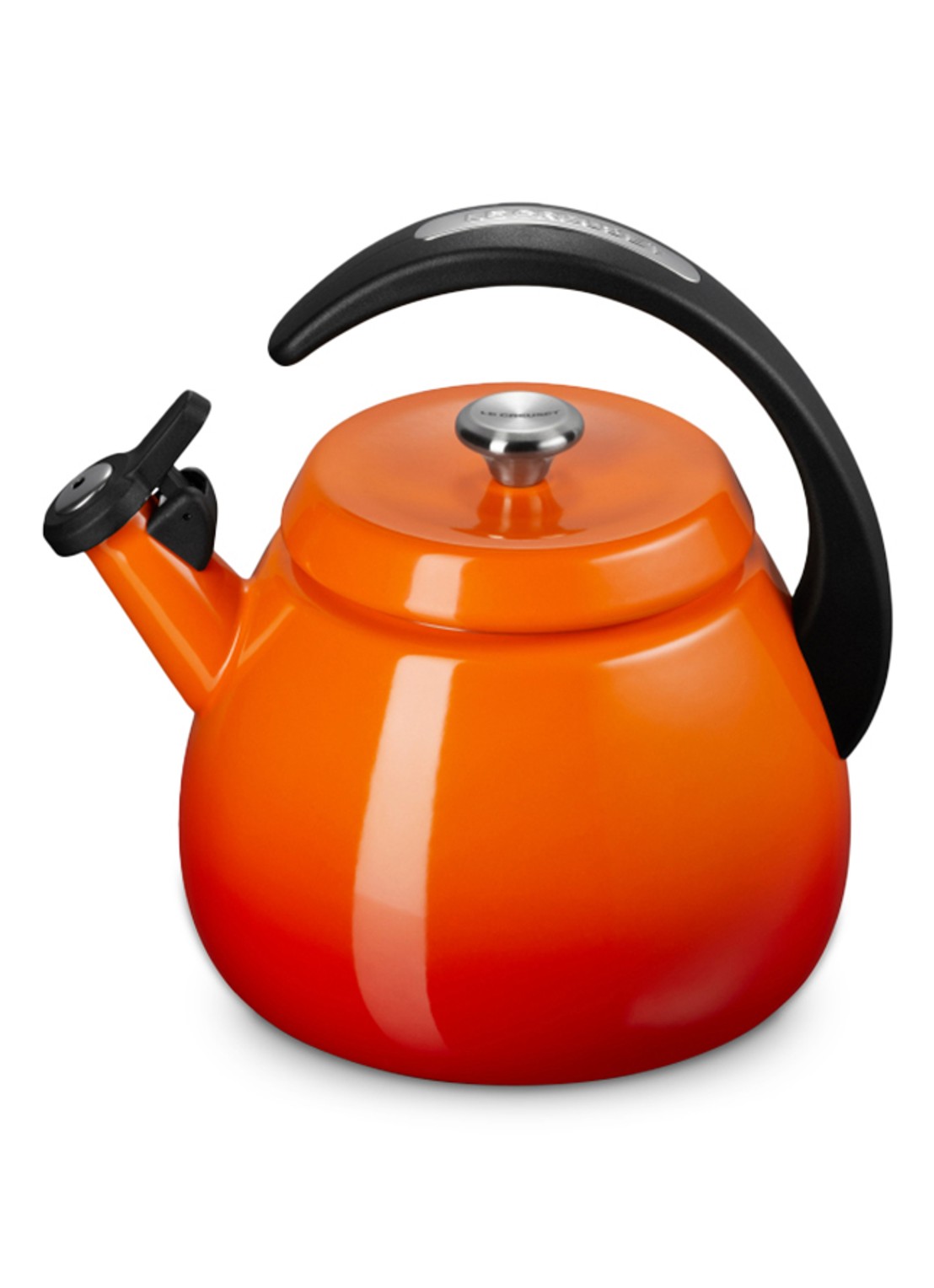 Le Creuset Tradition fluitketel 2,1 liter - voorkant 5 oranjerood