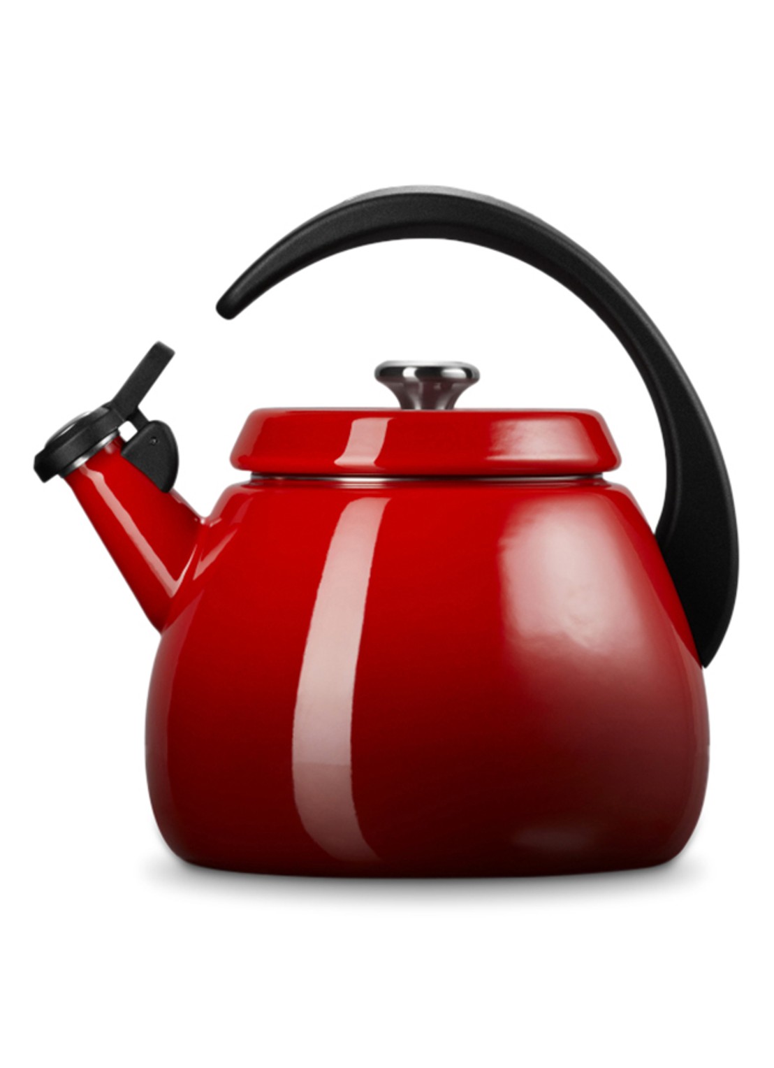 Le Creuset Tradition fluitketel 2,1 liter - achterkant donkerrood