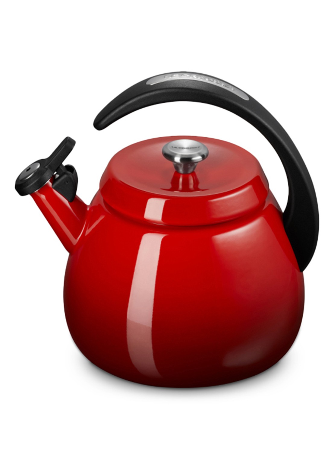 Le Creuset Tradition fluitketel 2,1 liter - voorkant 3 donkerrood