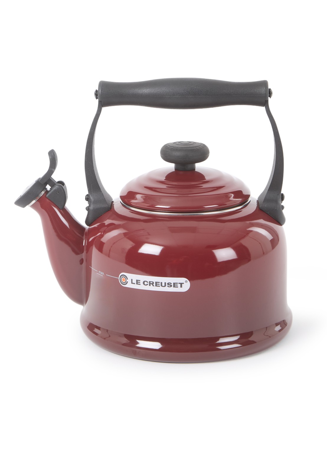 Le Creuset Tradition fluitketel 2,1 liter - voorkant garnet / rood