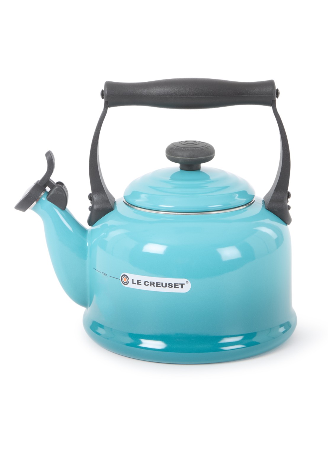 Le Creuset Tradition fluitketel 2,1 liter - voorkant 2 caribbean blue / blauw