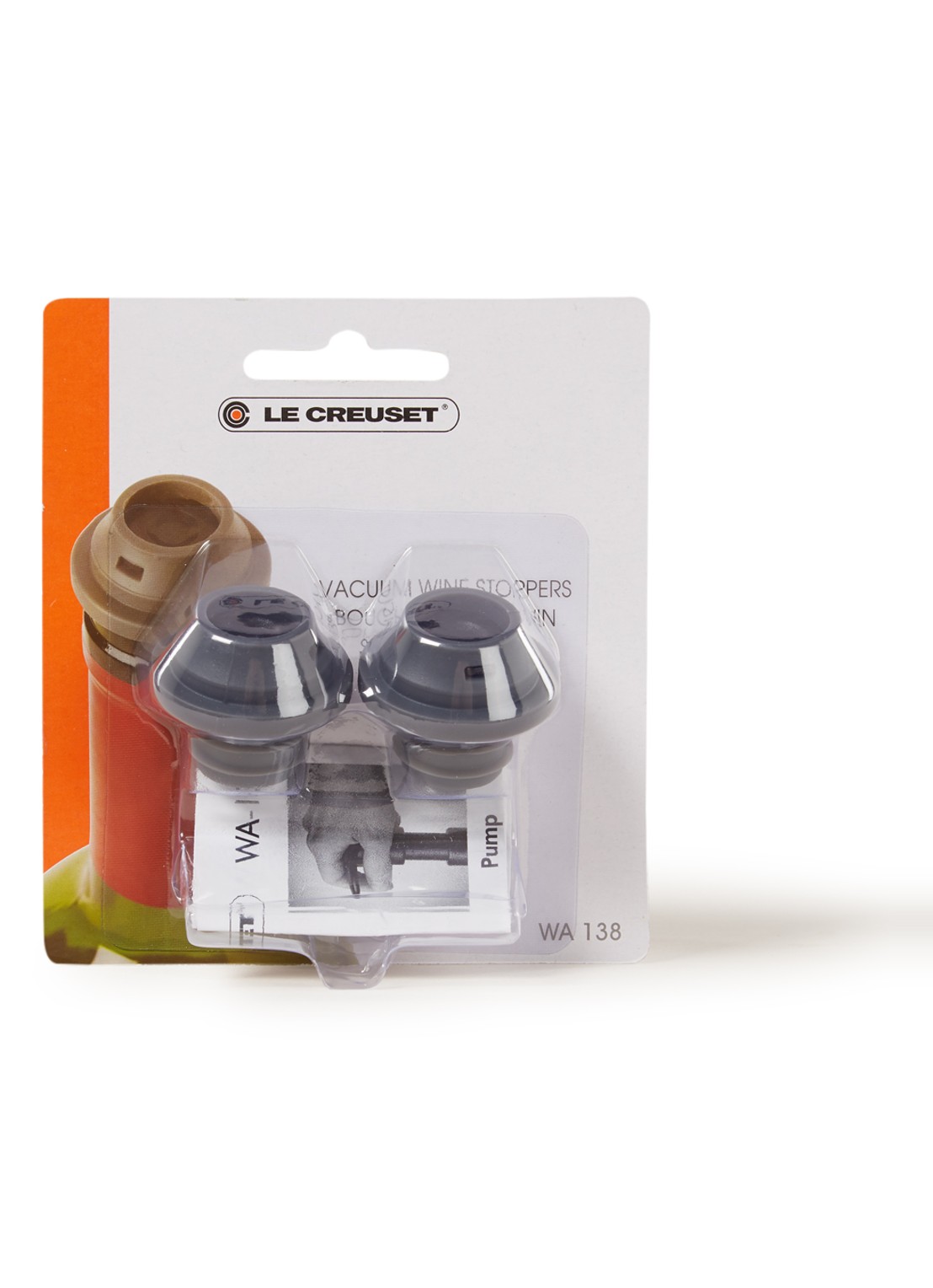 Le Creuset Wijnstop dop set van 2 - voorkant 2 ebbenzwart / zwart