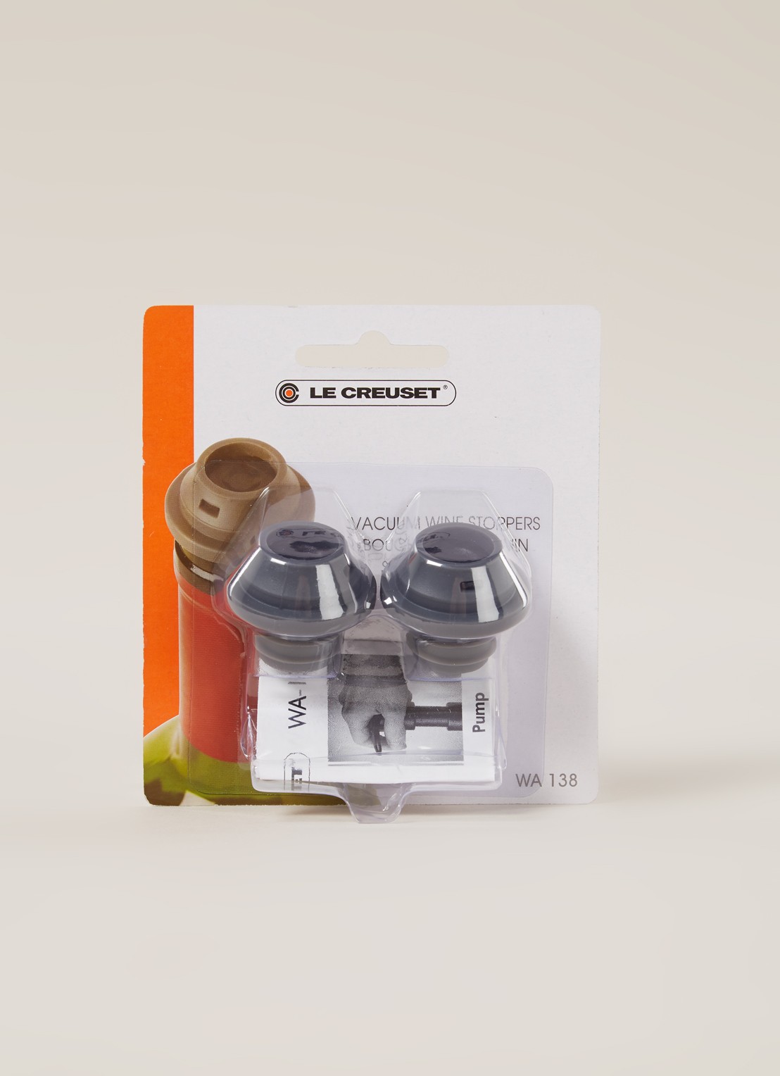 Le Creuset Wijnstop dop set van 2 - voorkant 3 ebbenzwart / zwart