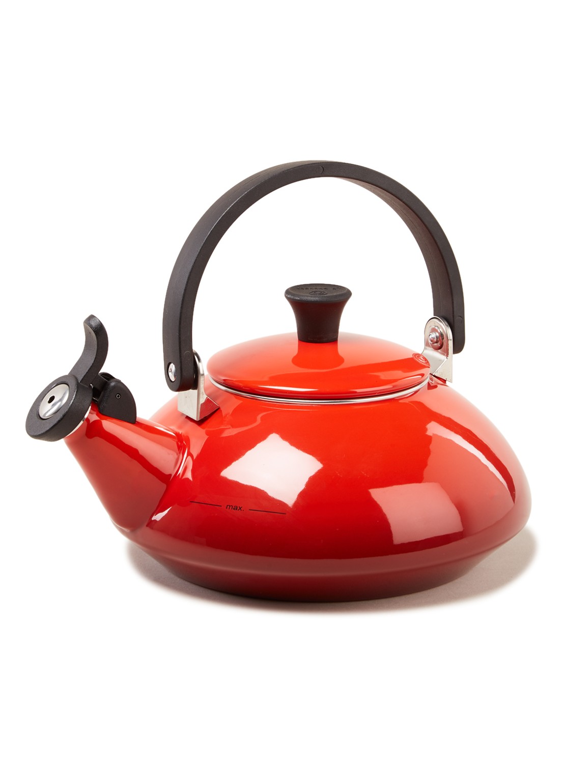 Le Creuset Zen fluitketel 1,5 liter - voorkant kersenrood / rood