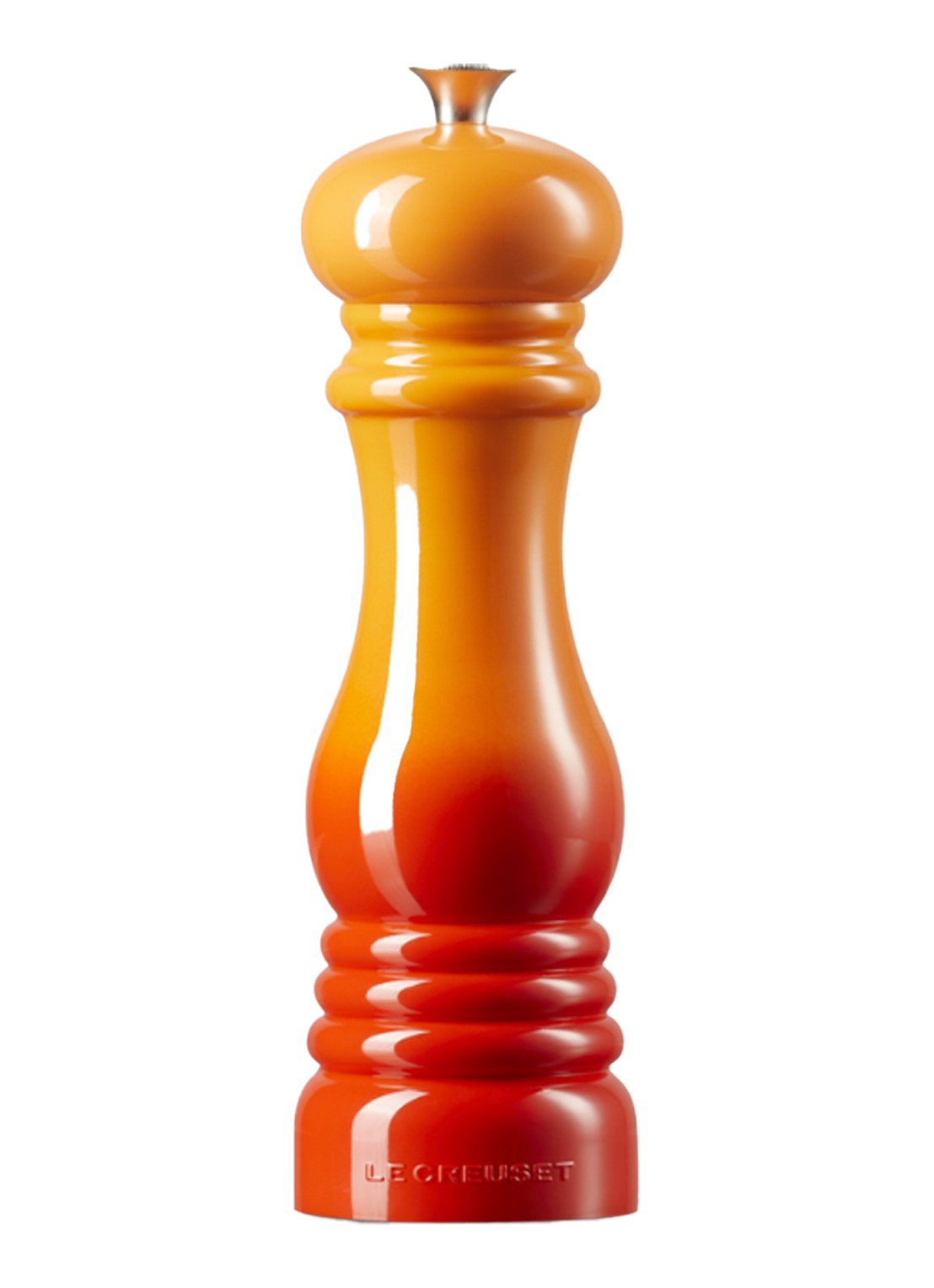 Le Creuset Zoutmolen 20 cm - voorkant oranjerood / oranje