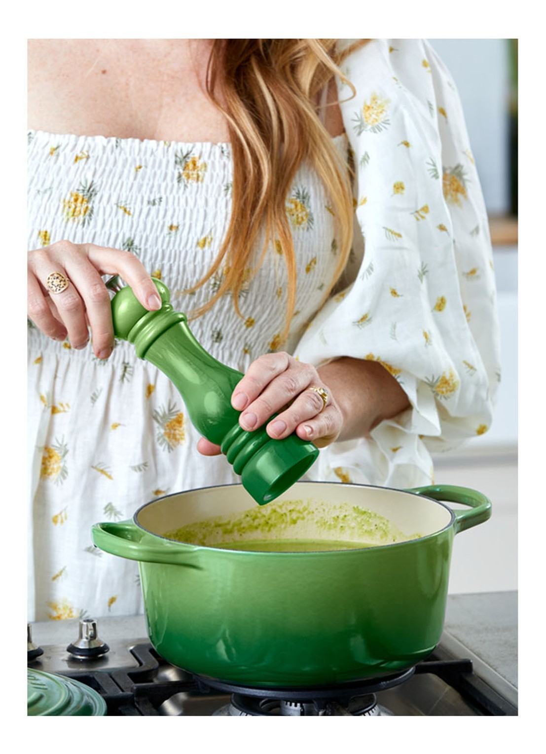 Le Creuset Zoutmolen 21 cm - detail 6 bamboo / groen