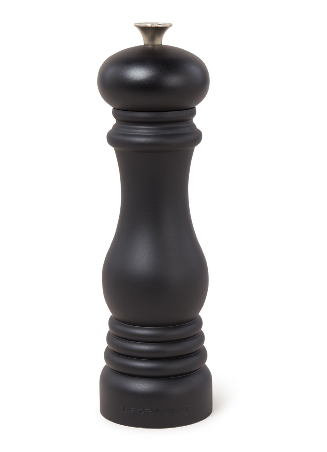 Le Creuset Zoutmolen 21 cm - voorkant mat zwart / zwart