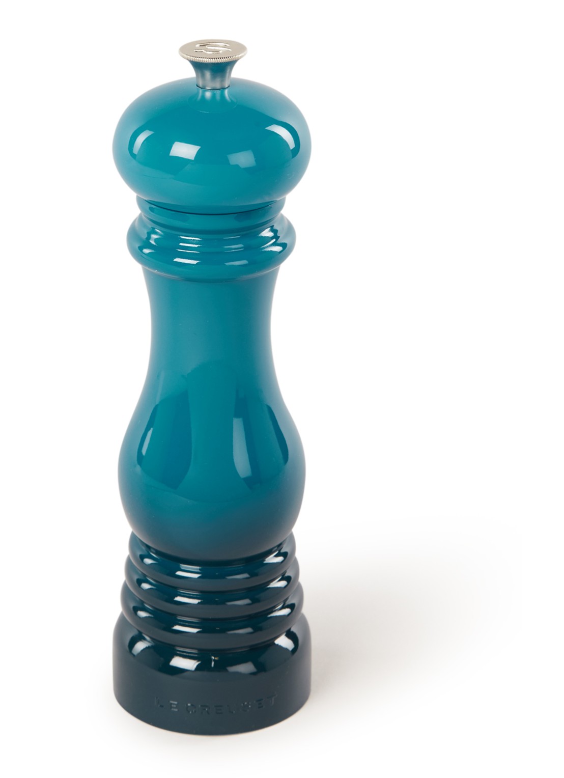 Le Creuset Zoutmolen 22 cm - voorkant deep teal / blauw