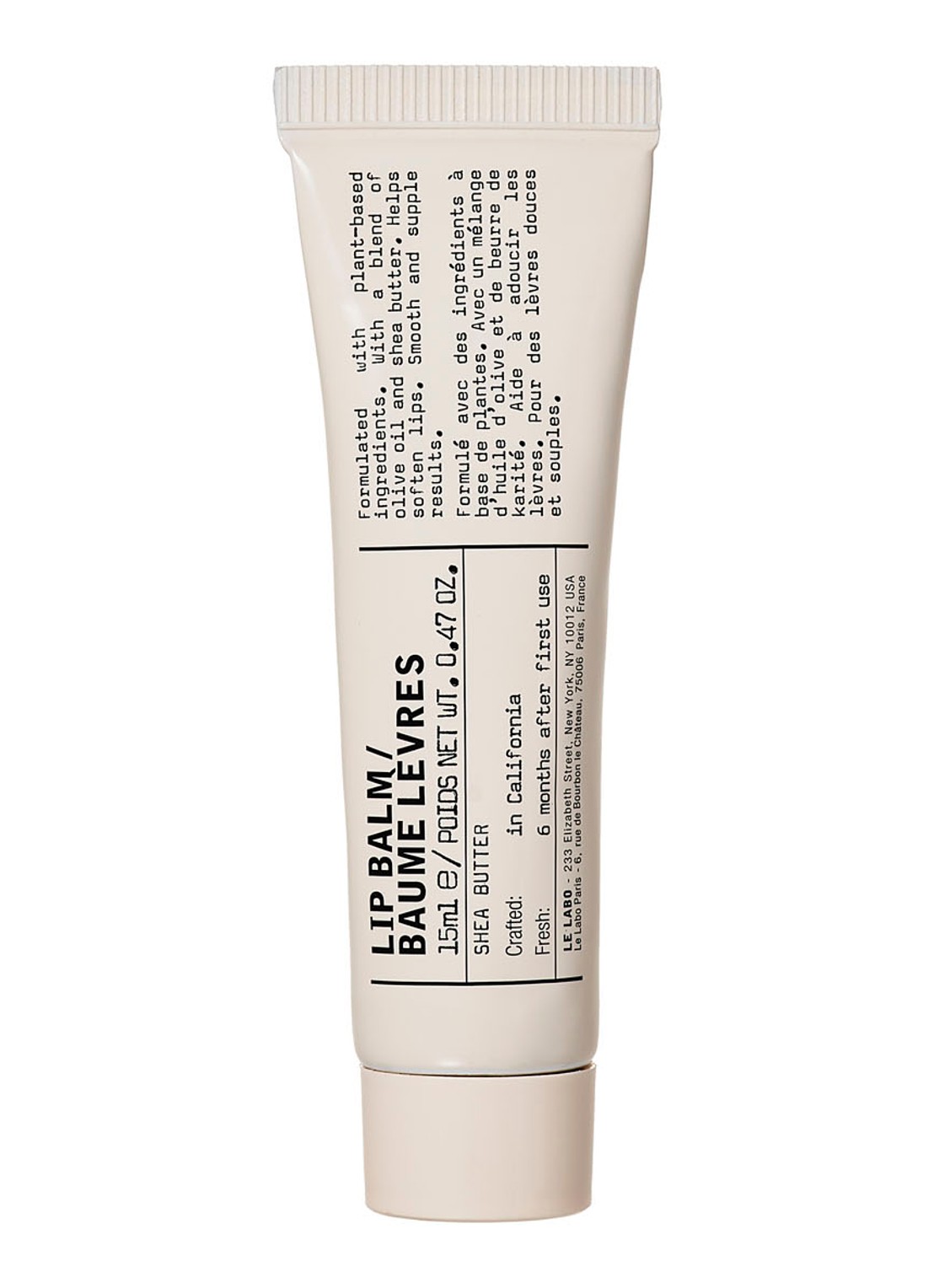 Le Labo Shea Butter Lip Balm - lippenbalsem - voorkant transparant