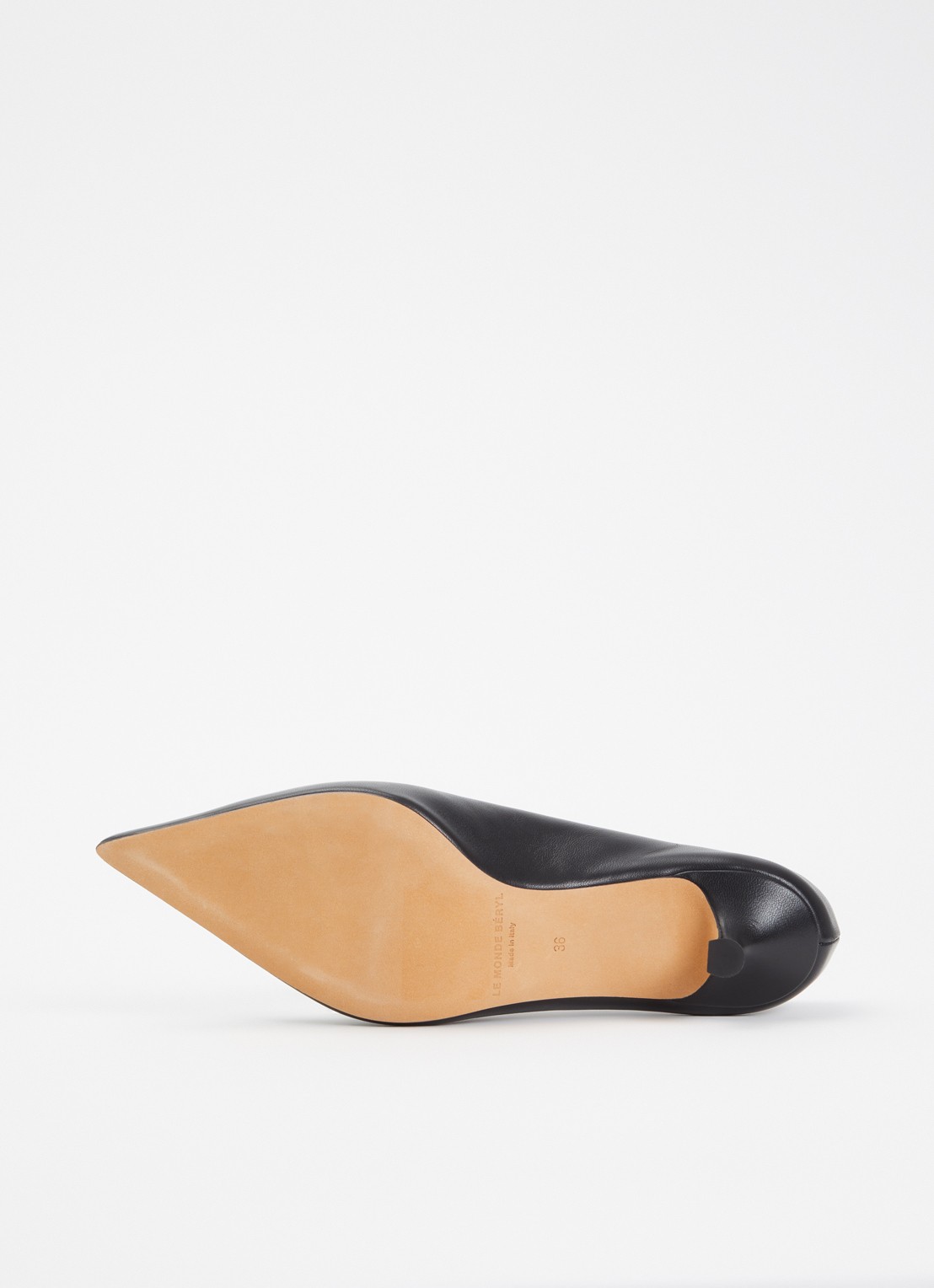 Le Monde Béryl Babouche pump van leer - detail 4 zwart