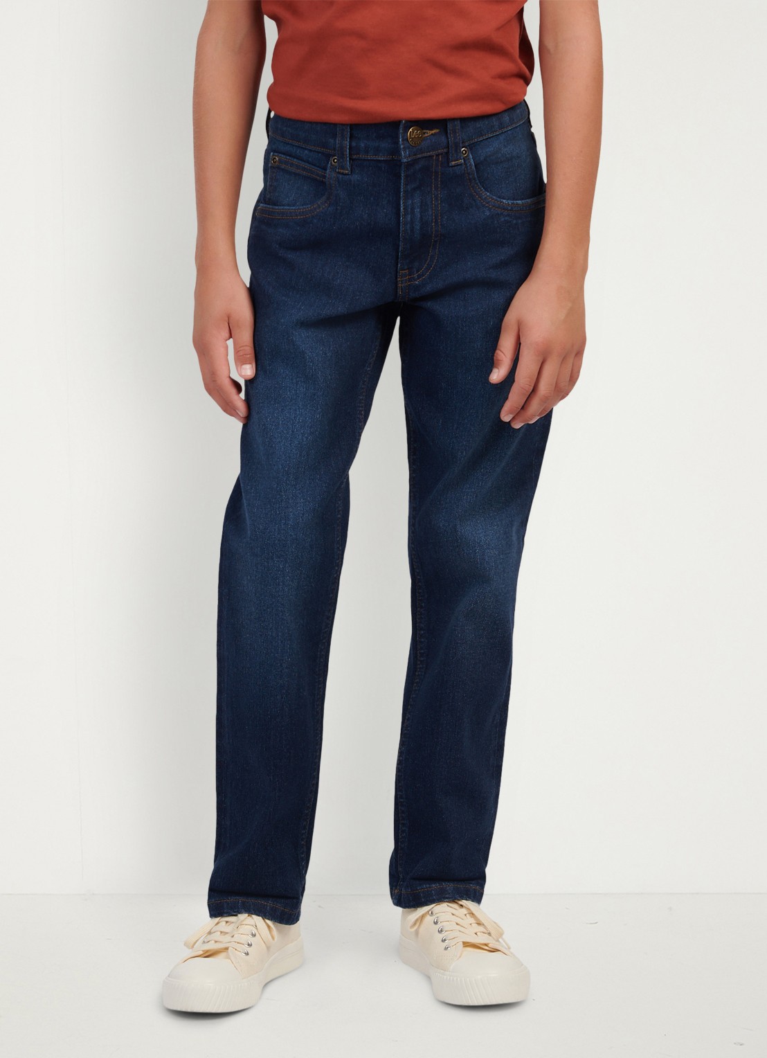 LEE Luke slim fit jeans met stretch - detail 3 donkerblauw
