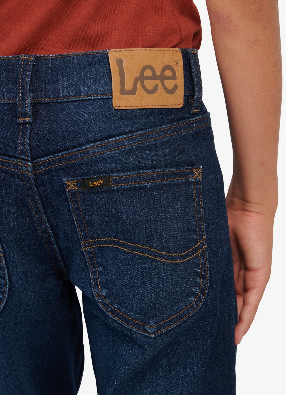 LEE Luke slim fit jeans met stretch - detail 5 donkerblauw