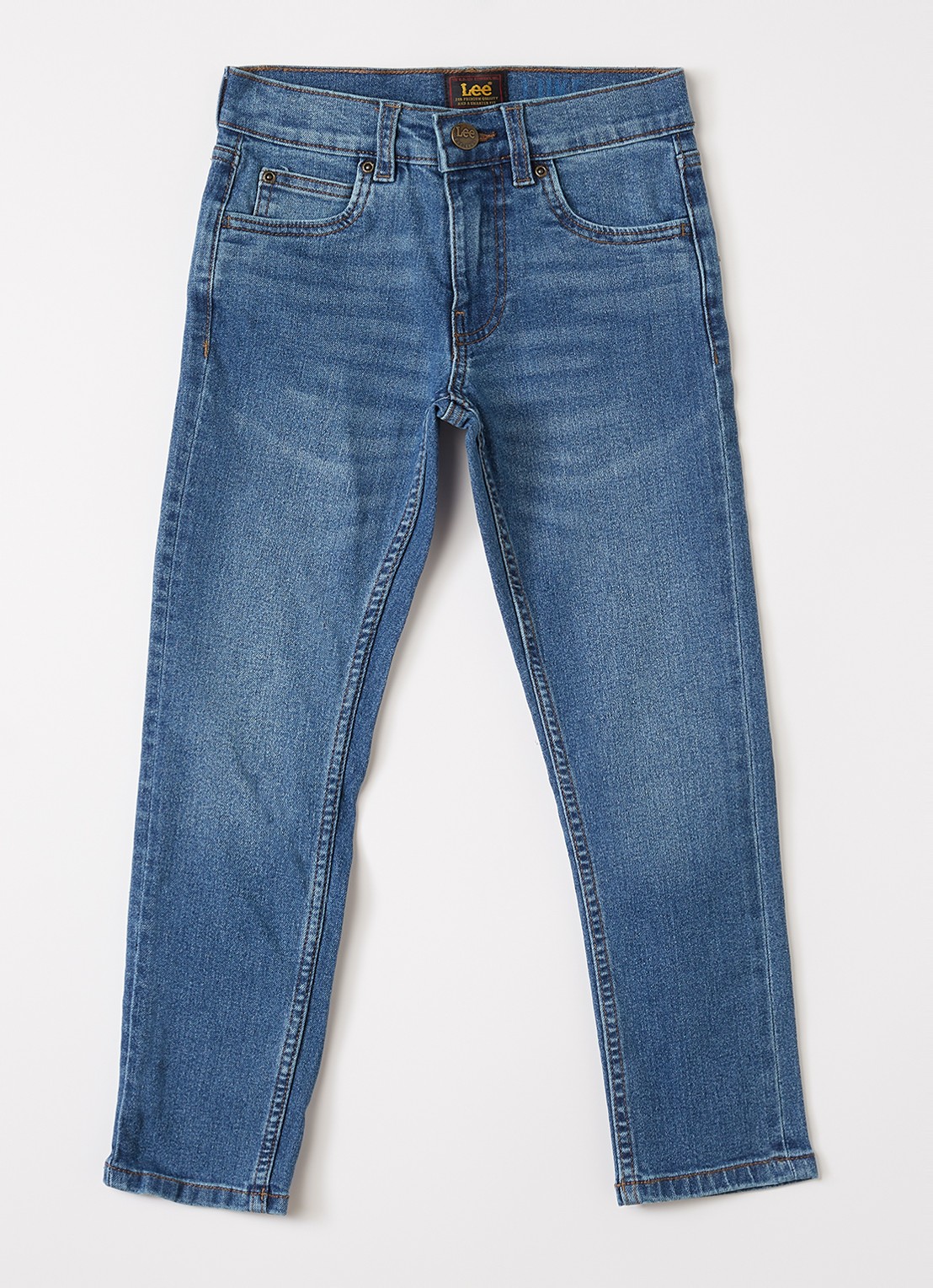 LEE Luke slim fit jeans met stretch - voorkant indigo