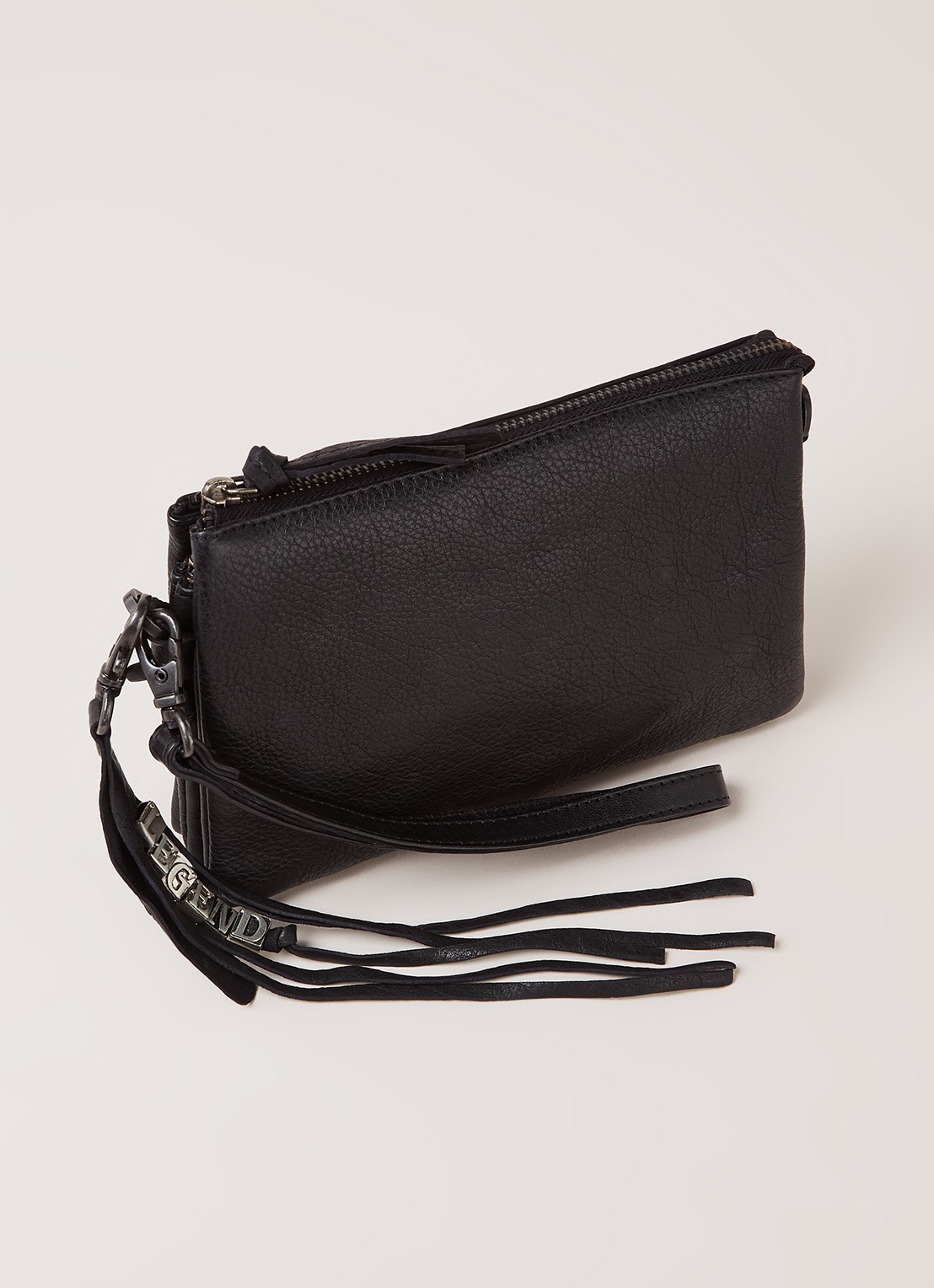Legend Como crossbodytas van leer - detail zwart