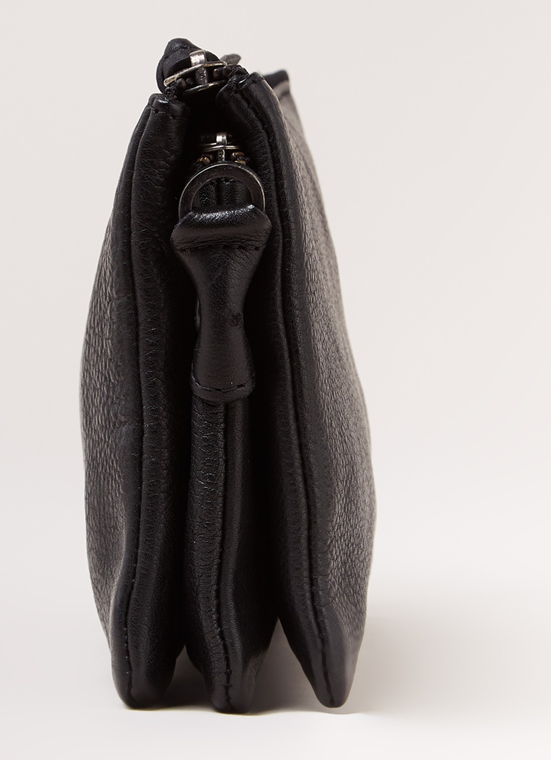 Legend Como crossbodytas van leer - detail 3 zwart