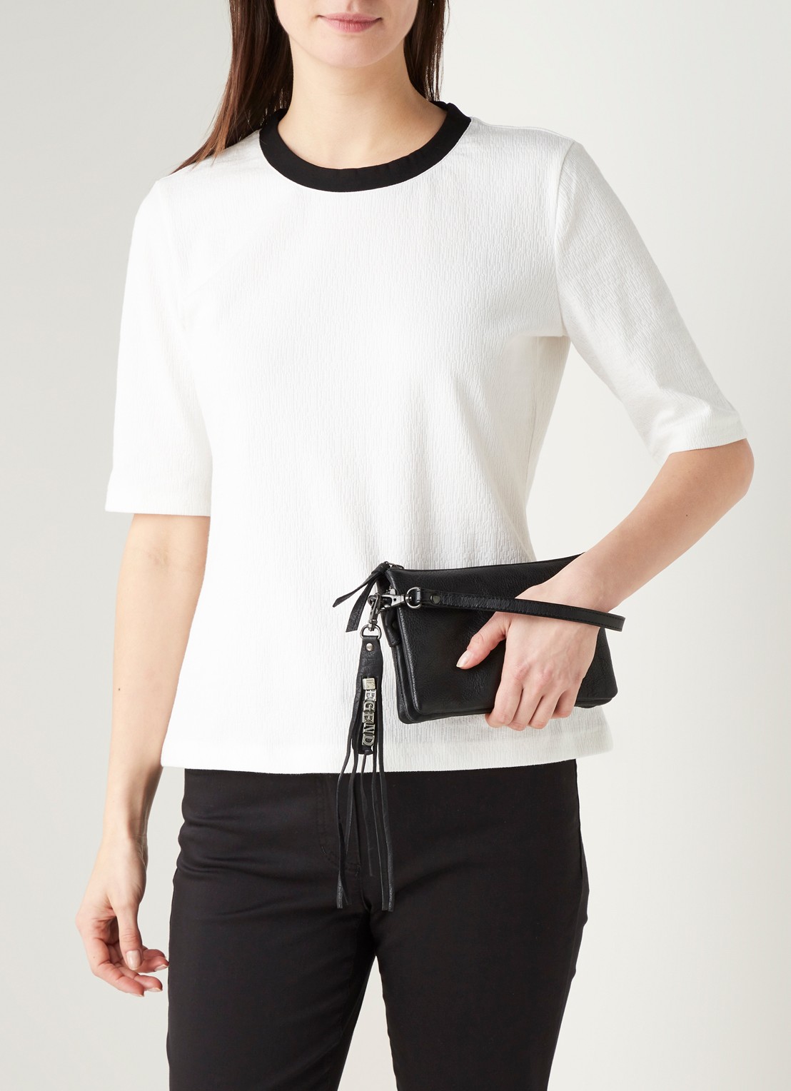 Legend Como crossbodytas van leer - voorkant 5 zwart