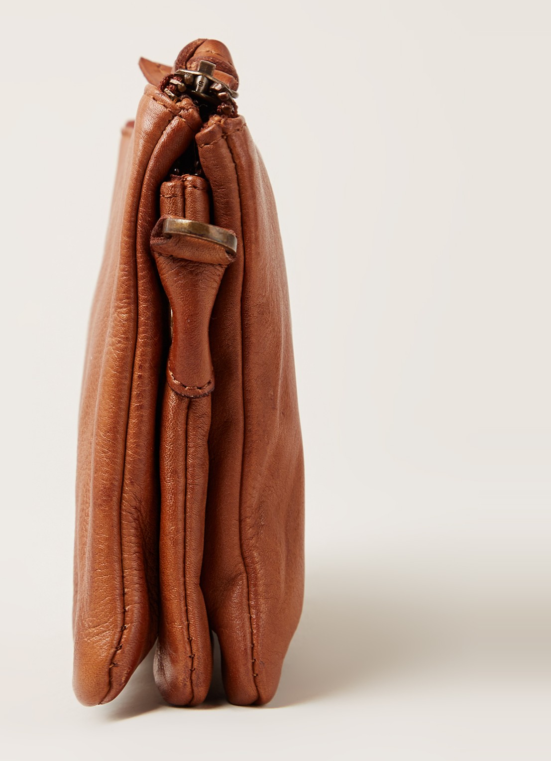 Legend Como crossbodytas van leer - detail 5 cognac