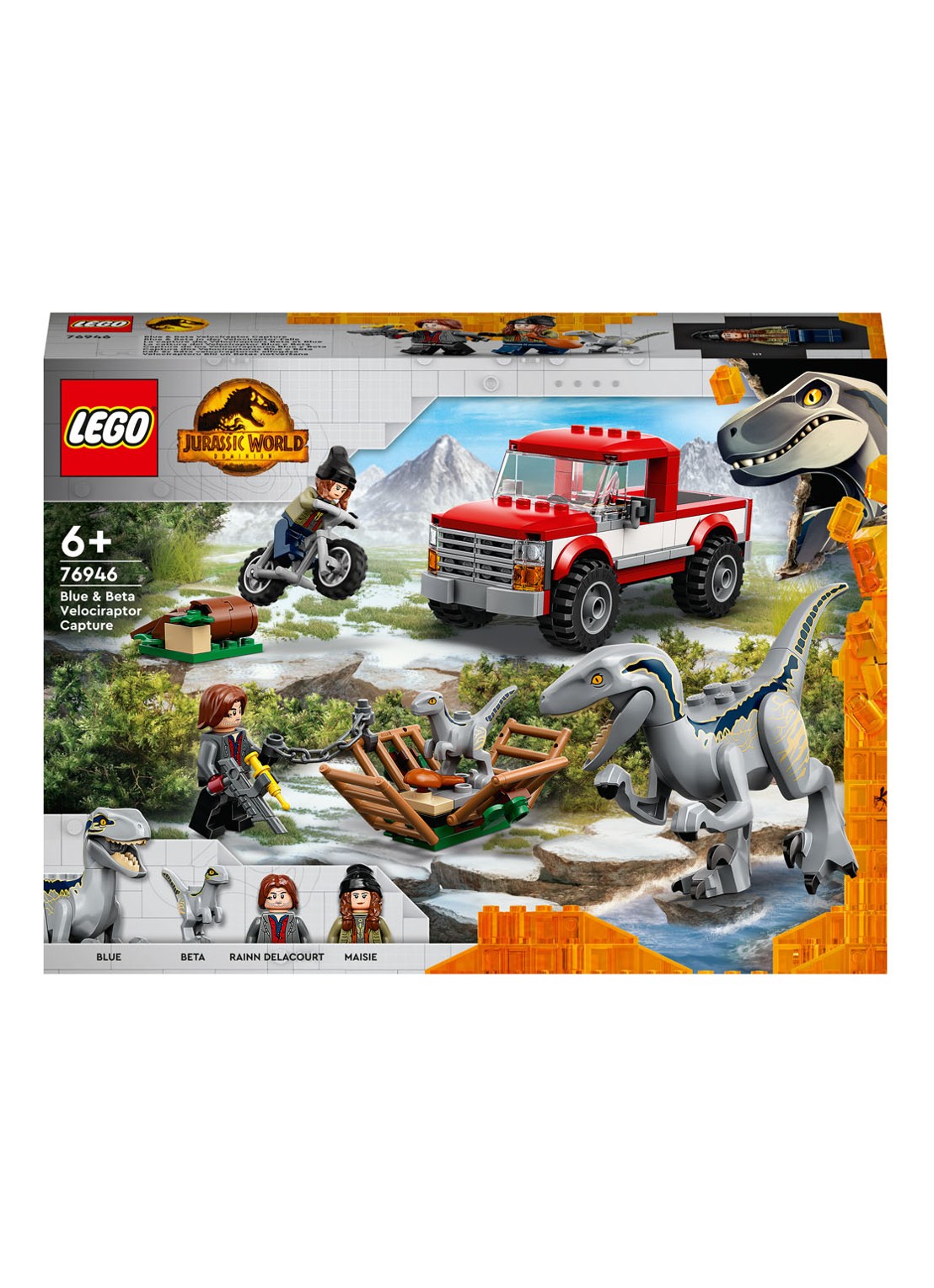 LEGO Blue & Beta velociraptorvangst - 76946 - voorkant multicolor