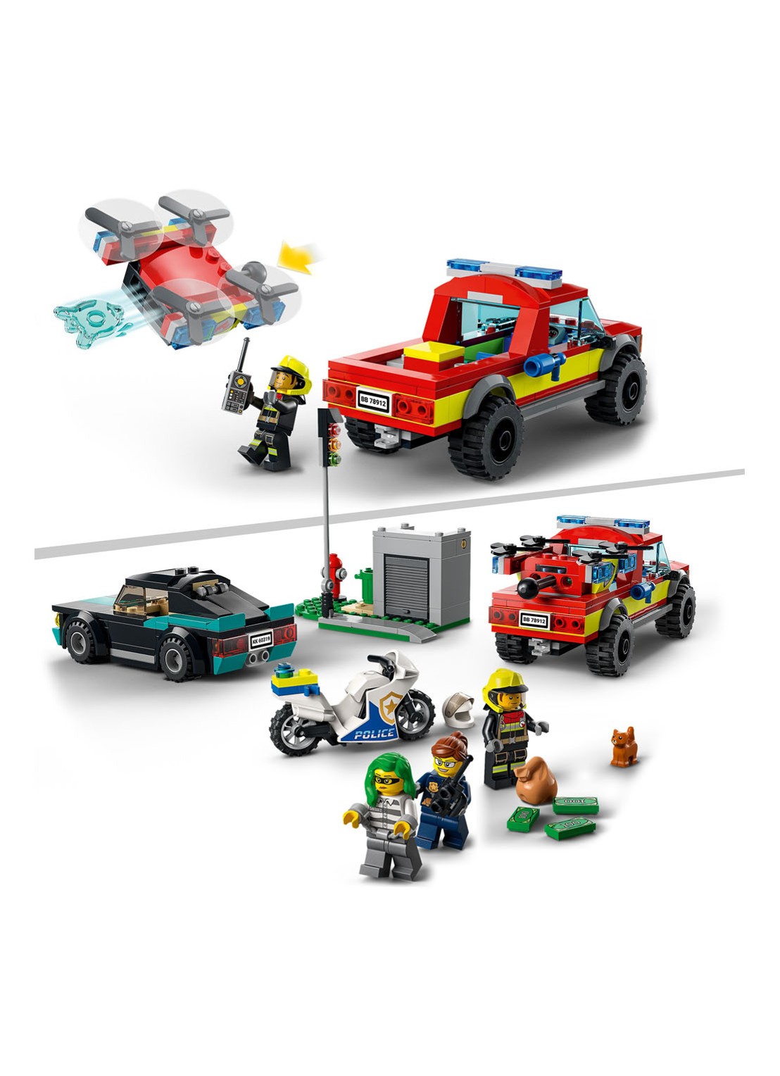 LEGO Brandweer & Politie Achtervolging bouwspeelgoed - 60319 - detail 4 multicolor