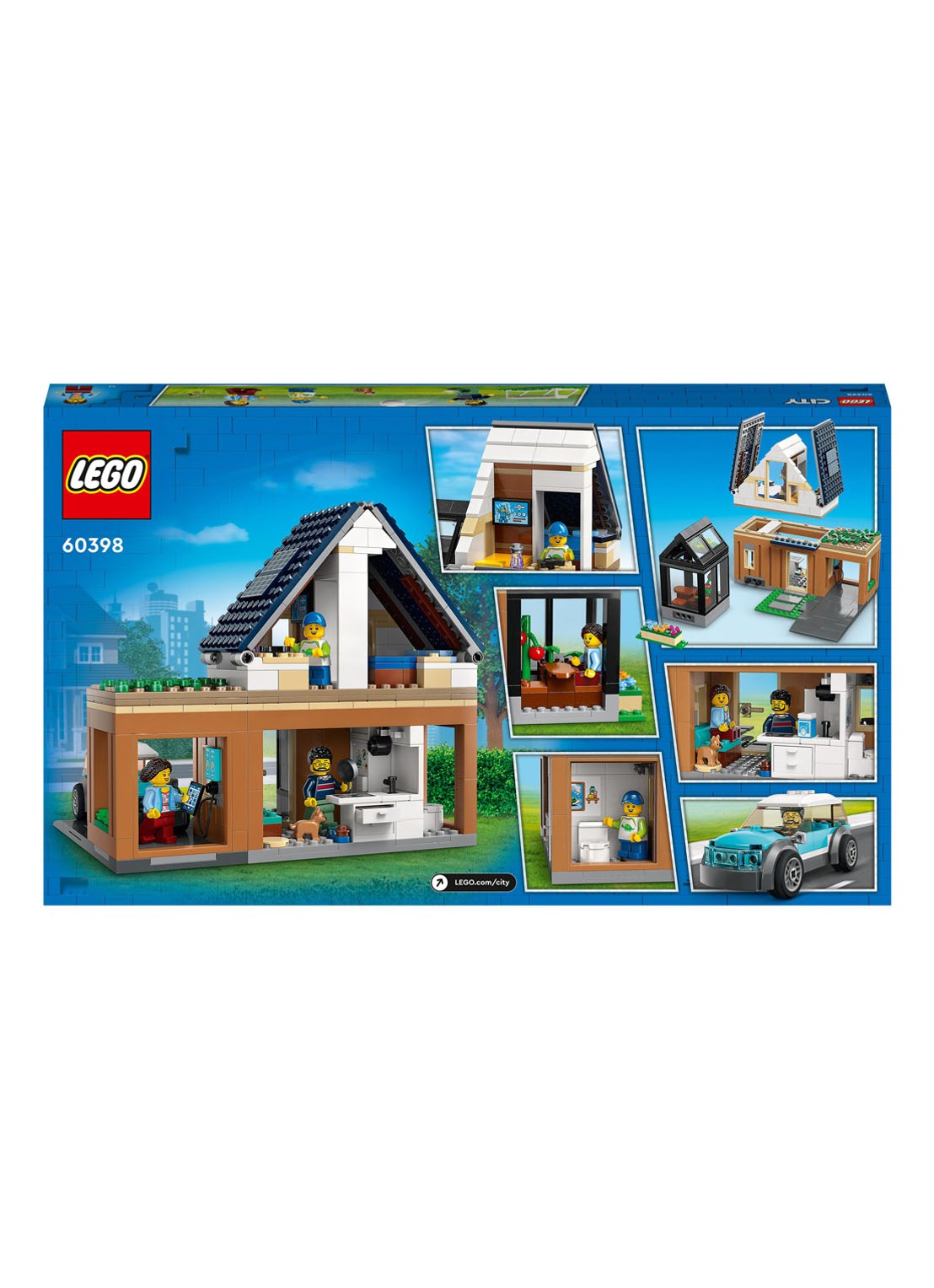 LEGO City Gezinswoning en elektrische auto 60398  - voorkant 4 multicolor