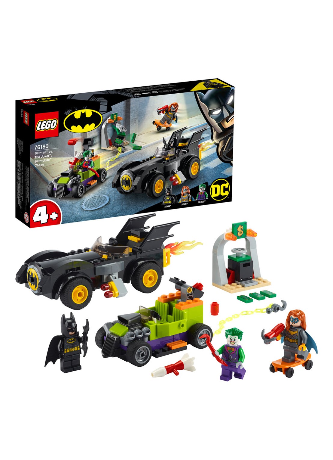 LEGO DC Comics Super Heroes Batman vs. The Joker: Batmobile achtervolging - 76180 - detail 3 zwart